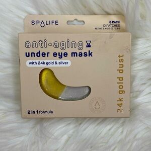 SpaLife Anti-Aging Under Eye Masks w 24k gold dust & silver | 6 Pairs